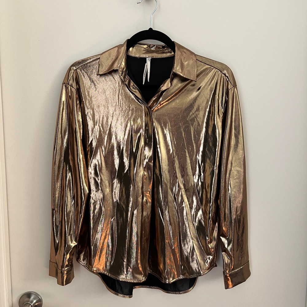 Anthropologie Gold Button Down